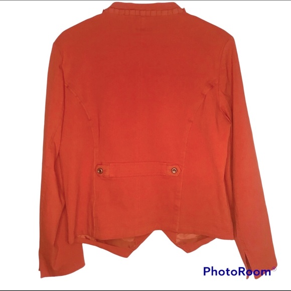 Nancy Bolen City Girl Ruffled Collar Structured Blazer Size M - Picture 2 of 11